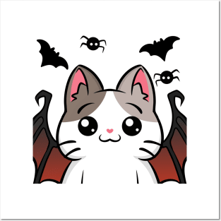 Halloween Costume Cats : Bat wing Posters and Art